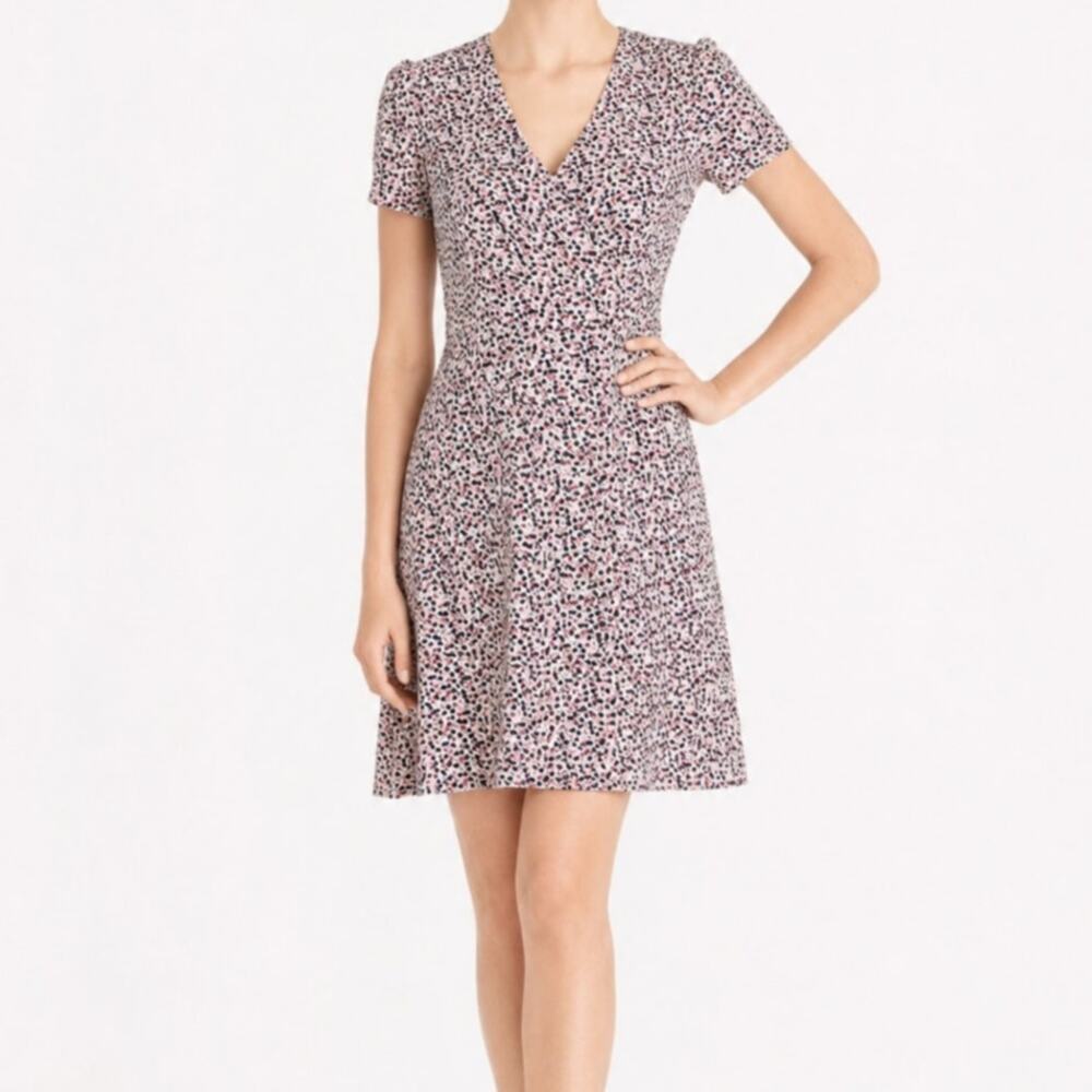 J. Crew Mercantile Faux Wrap Mini Dress Ditsy Floral J6370 Size 10